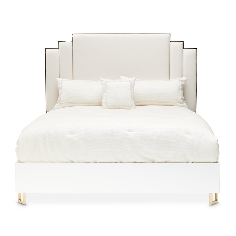 Palm Gate Queen Upholstered Bed - Cloud White
