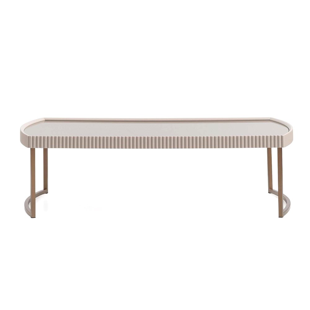 Lisbon Cocktail Table - Silken Cream/Bronze