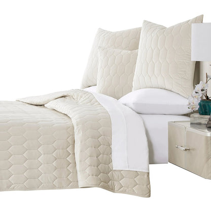 Niagara 3-Piece Queen Quilt Set - Sand