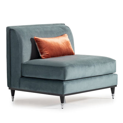 La Francaise Armless Accent Chair - Azure/Black