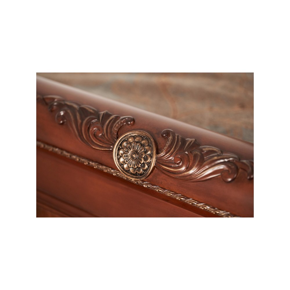 Cortina Eastern King Sleigh Bed - Honey Walnut