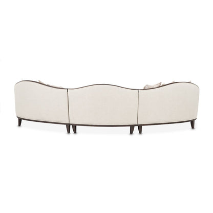 Camellia Field 3-Piece Chenille Sofa - Linen/Warm Pecan