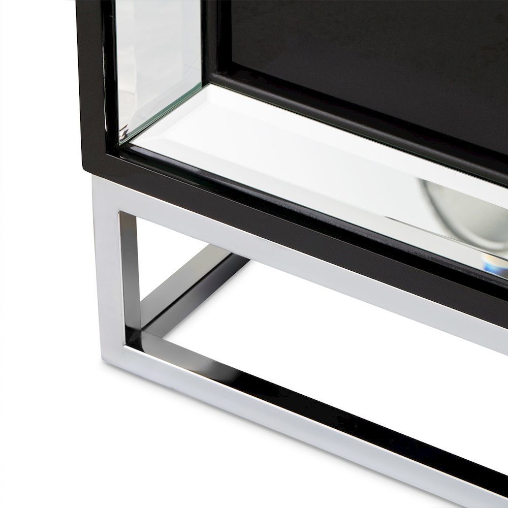 Carmela Console Table - Glossy Charcoal Sand