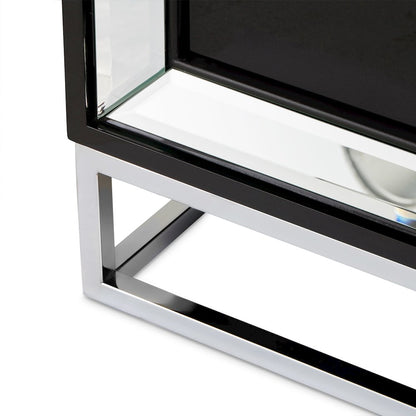 Carmela Console Table - Glossy Charcoal Sand