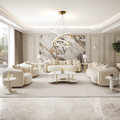 Sassani Cocktail Table - Pearl White/Gold