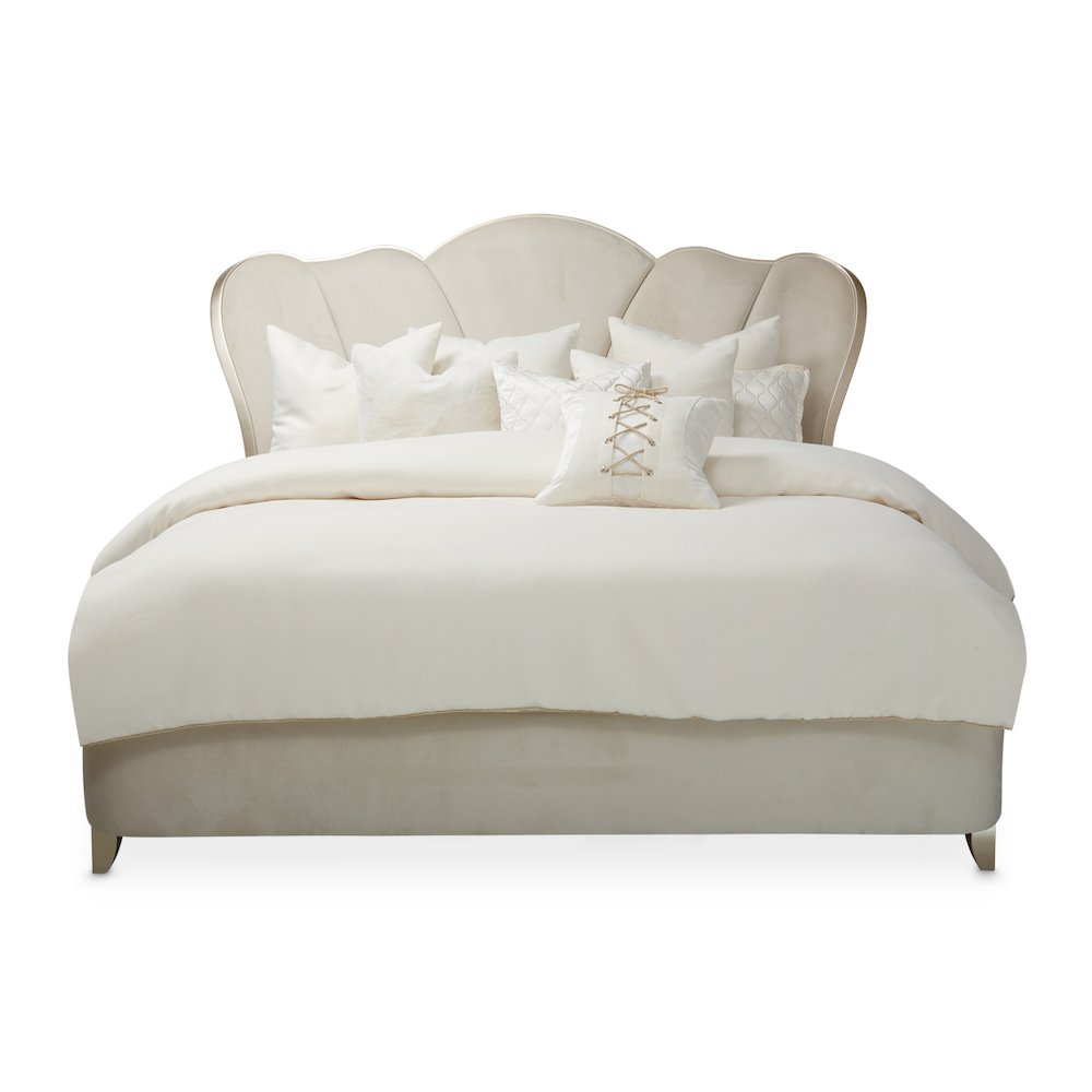 Villa Cherie Queen Channel Tufted Bed - Caramel