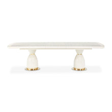 Lisbon Double Pedestal Dining Table - Silken Matte Cream