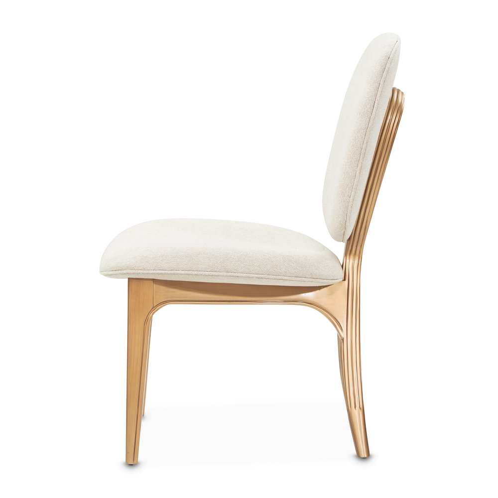 Camellia Field Vanity Chair - Linen/Antique Gold