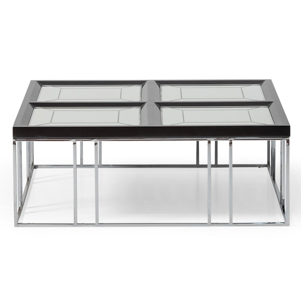 Carmela Cocktail Table - Glossy  Charcoal Sand