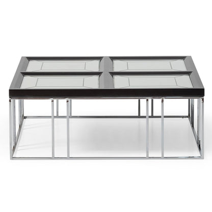 Carmela Cocktail Table - Glossy  Charcoal Sand