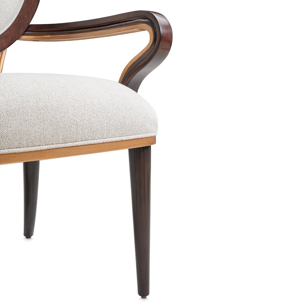 Camellia Field Dining Arm Chair, Set of 2 - Linen/Warm Pecan