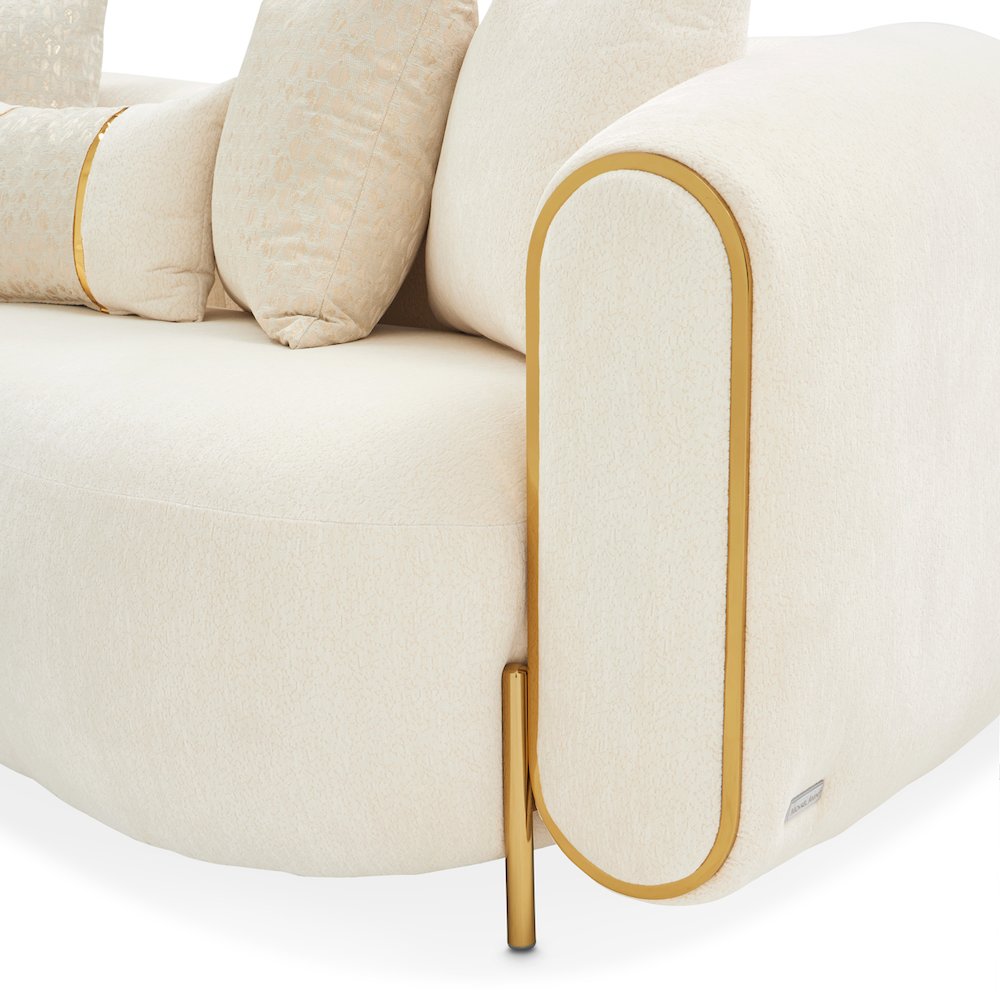 Sassani Loveseat - Crepe/Gold