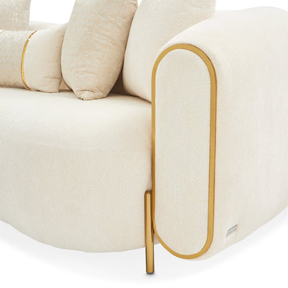 Sassani Loveseat - Crepe/Gold