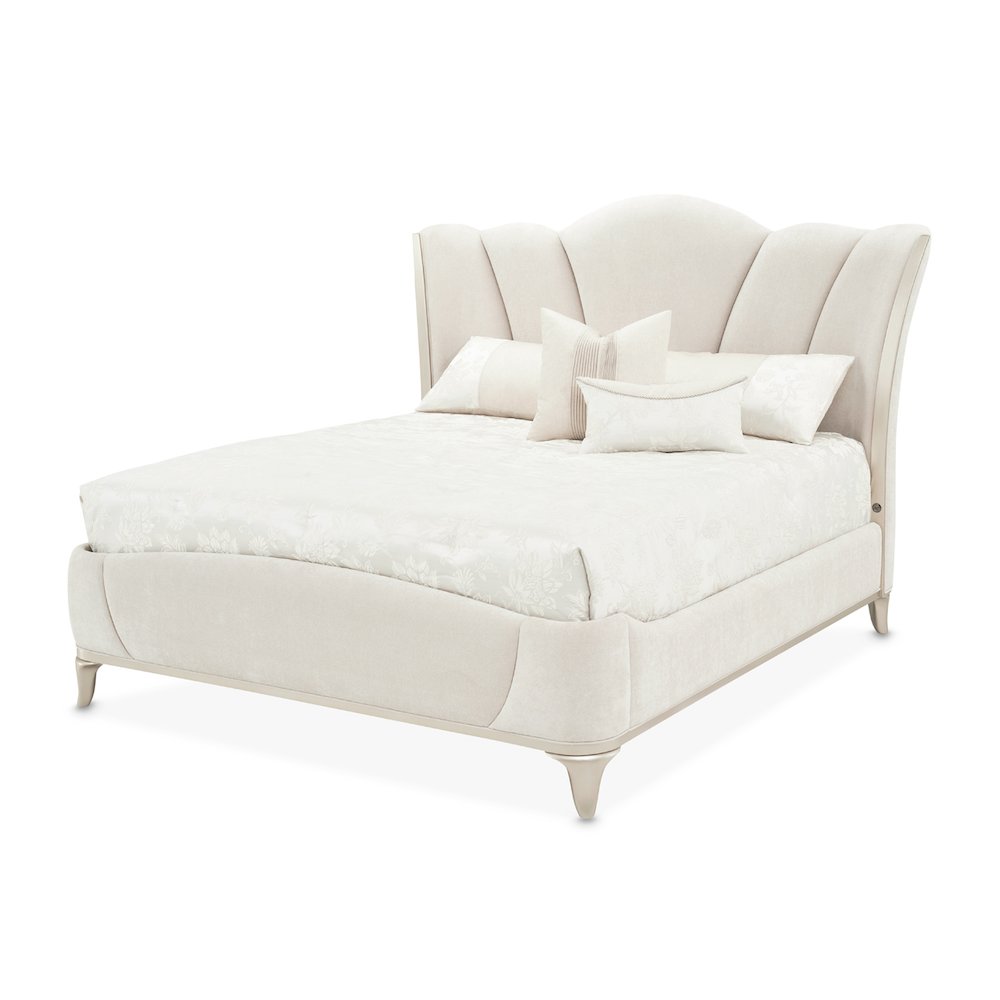 La Marisia Upholstered Queen Bed - Tranquil/Champagne Gold