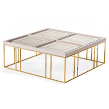 Carmela Cocktail Table - Shimmer Ivory