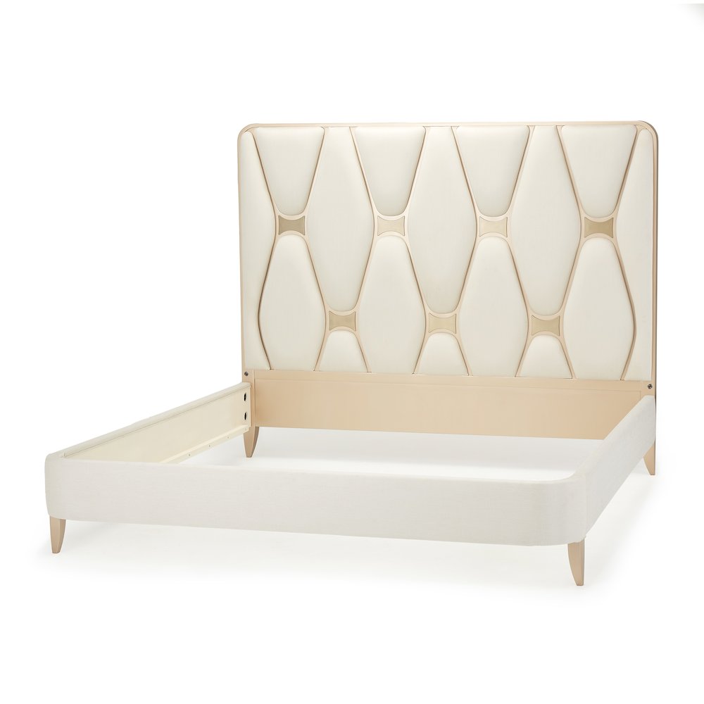 La Rachelle Queen Upholstered Panel Bed - Champagne