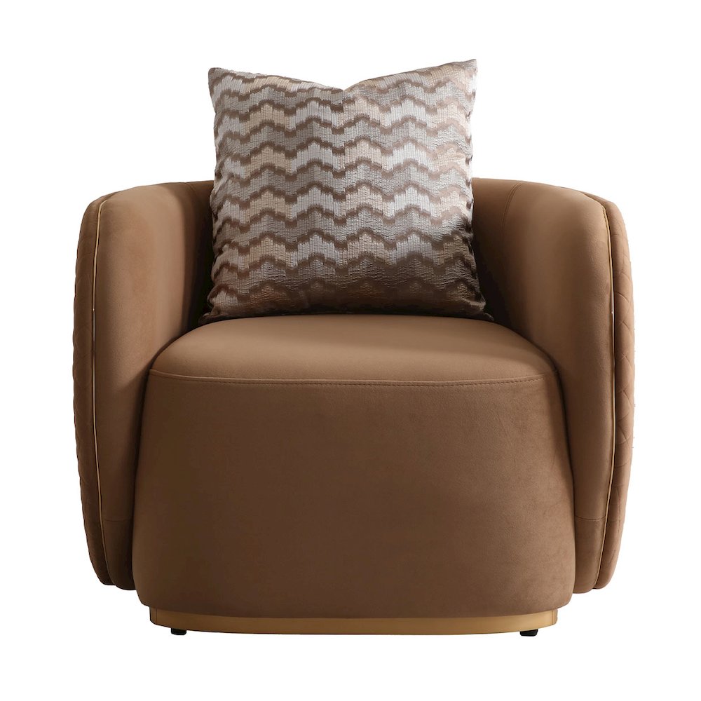 Ariana Velvet Accent Chair - Caramel/Gold
