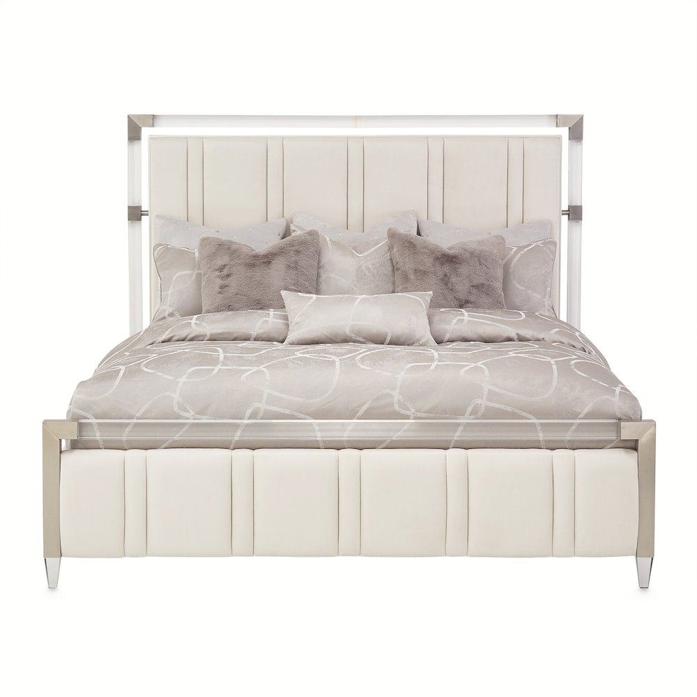 Penthouse Eastern King Short Panel Bed - Ash Gray