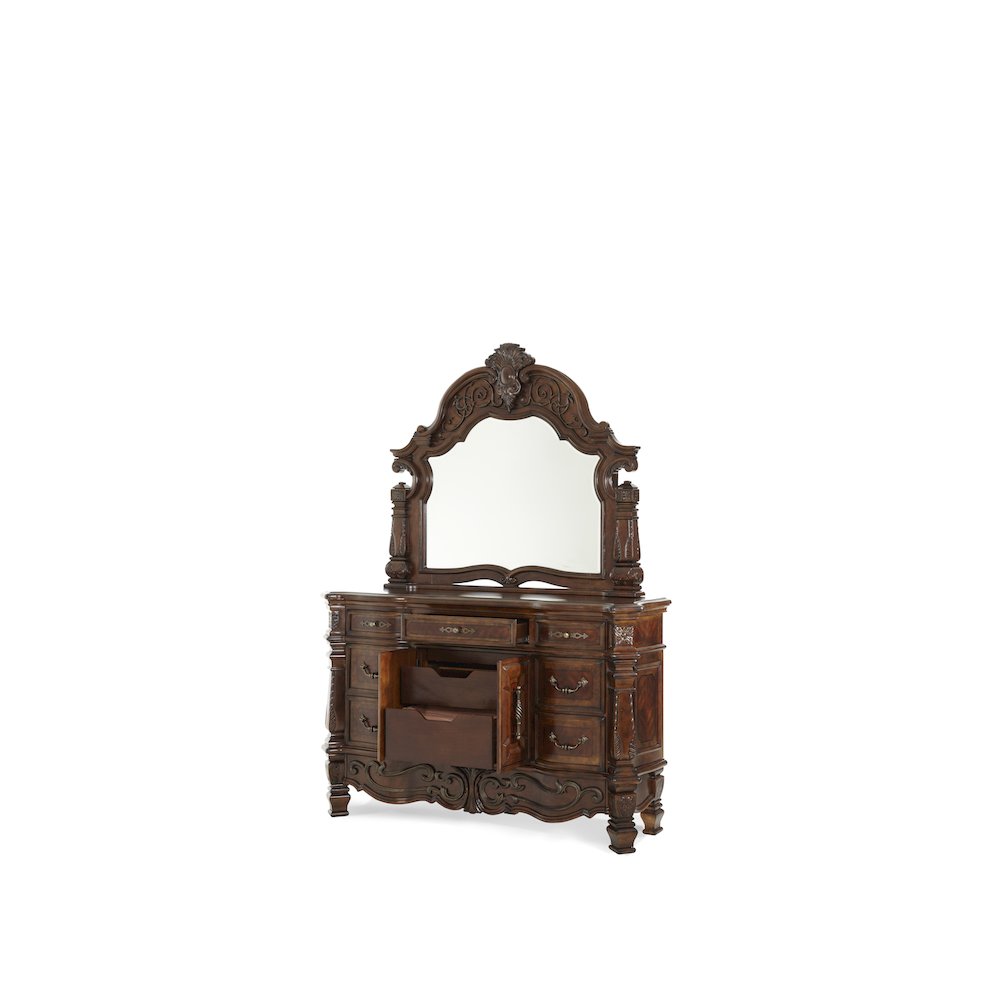 Windsor Court Dresser with Mirror - Vintage Fruitwood
