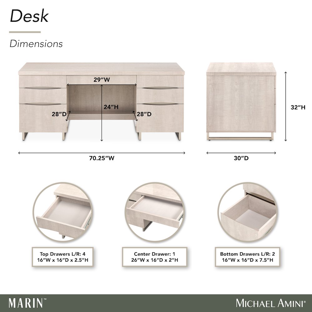 Marin Desk - Greige