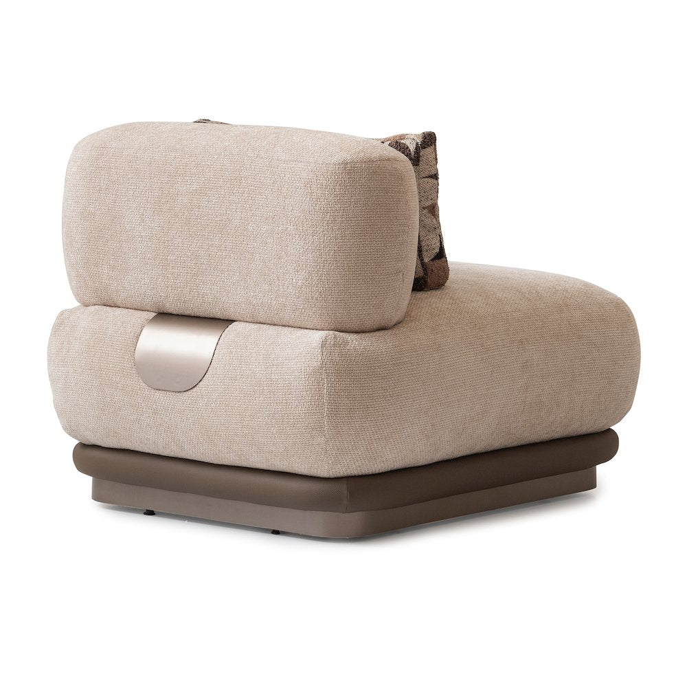 Bristol Point Armless Chair - Fawn/Saddle Brown