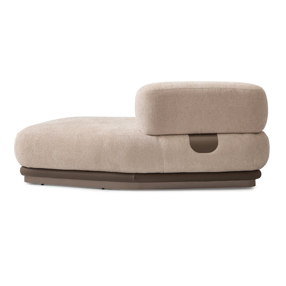 Bristol Point Armless Chaise - Fawn/Saddle Brown