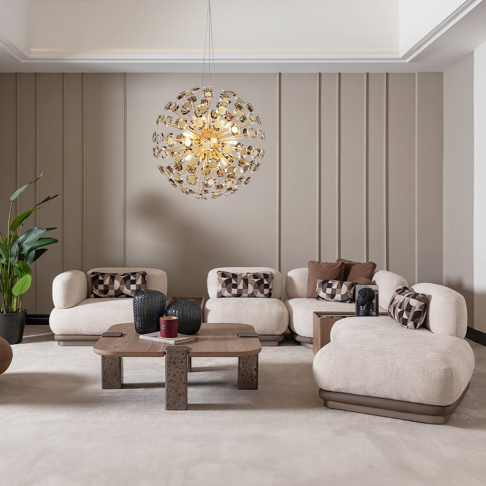 Bristol Point Corner Unit - Fawn/Saddle Brown