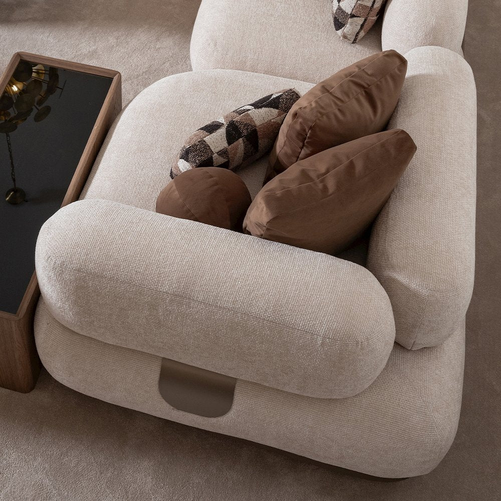 Bristol Point Corner Unit - Fawn/Saddle Brown