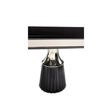 Carmela Double Pedestal Dining Table - Glossy Charcoal Sand