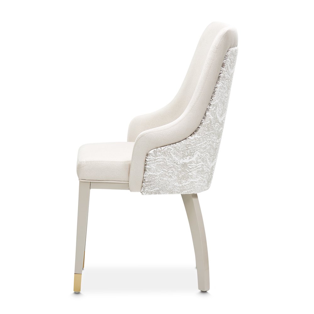 Carmela Dining Arm Chair - Shimmer Ivory