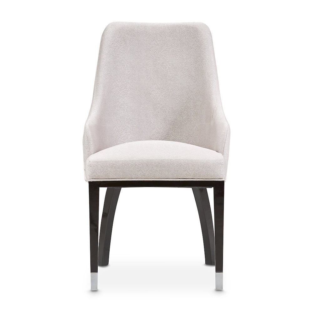 Carmela Dining Arm Chair - Glossy Charcoal Sand Set of 2