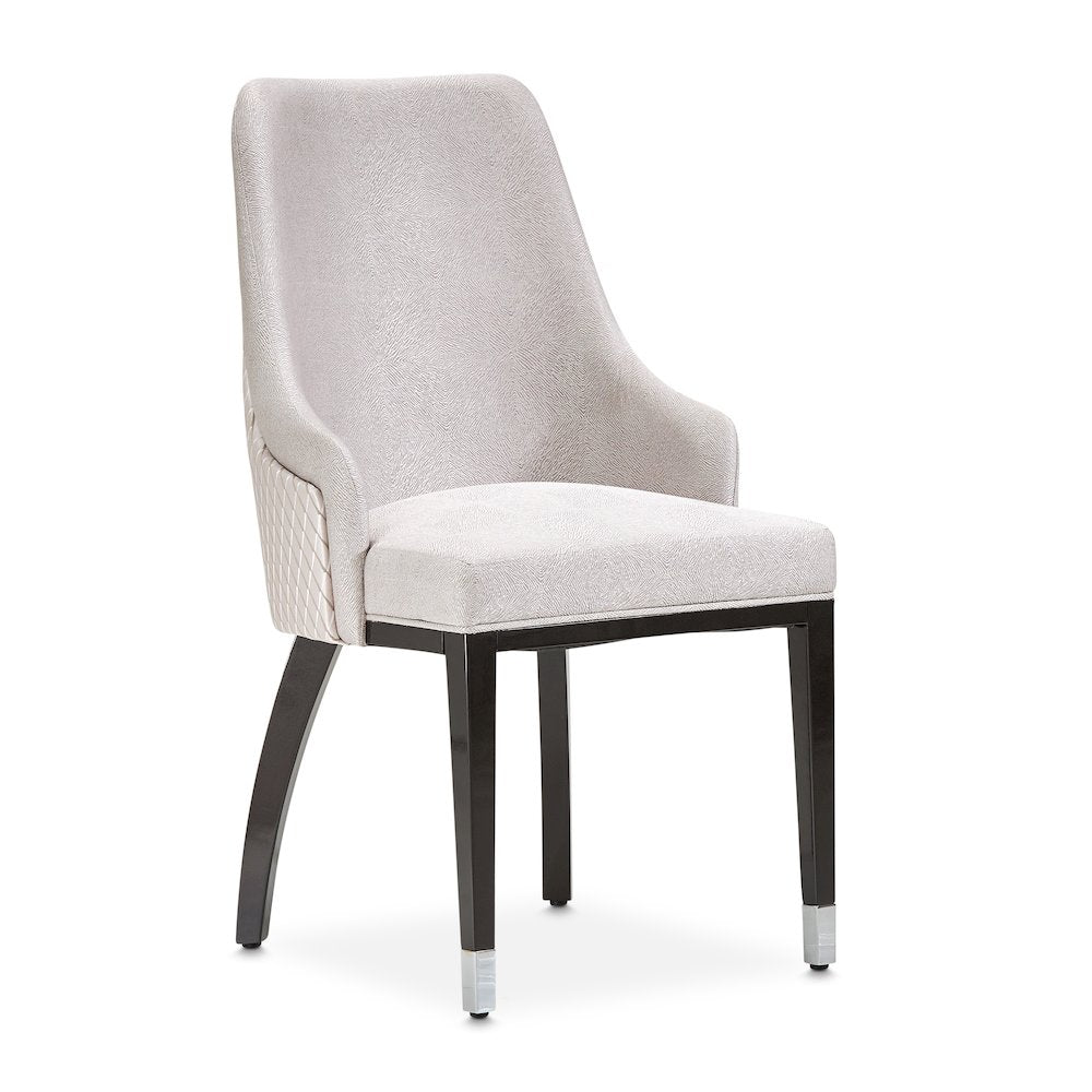 Carmela Dining Arm Chair - Glossy Charcoal Sand Set of 2