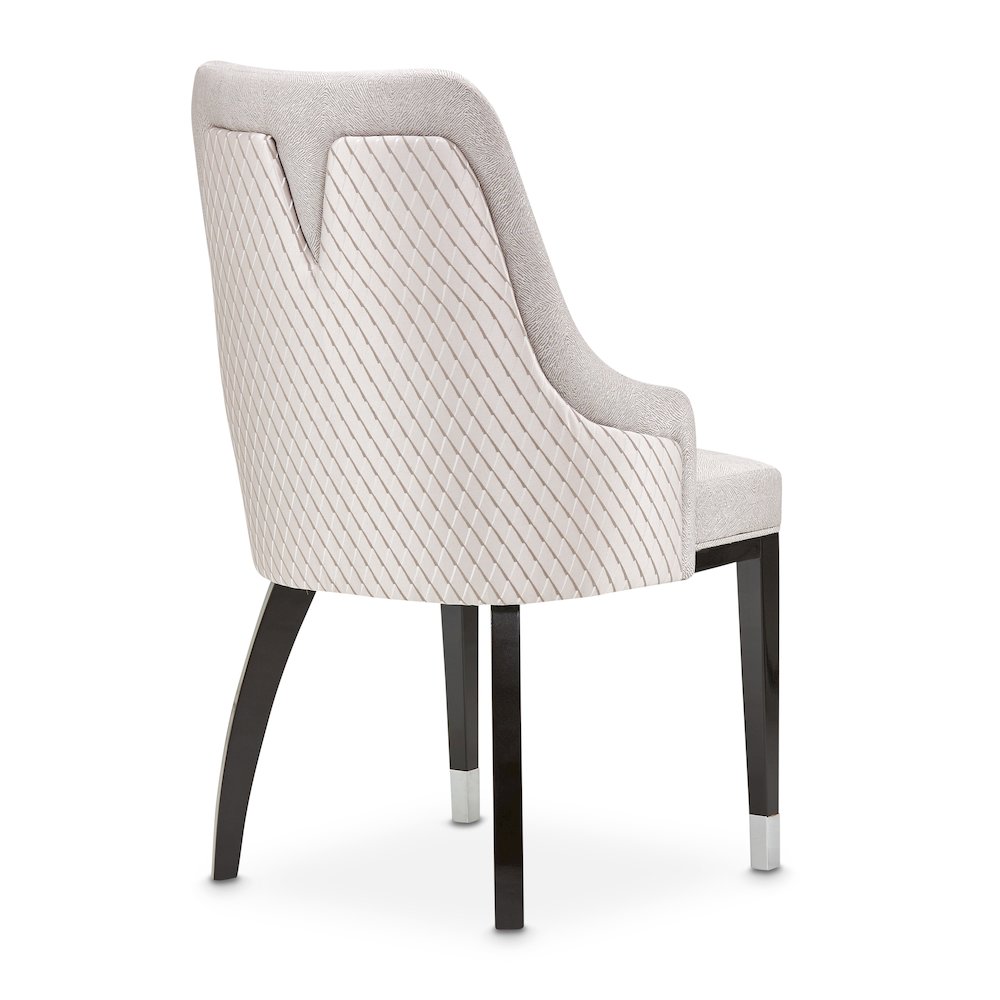 Carmela Dining Arm Chair - Glossy Charcoal Sand Set of 2