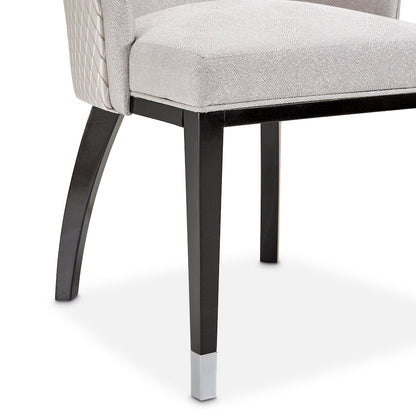 Carmela Dining Arm Chair - Glossy Charcoal Sand Set of 2