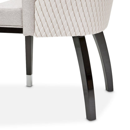 Carmela Dining Arm Chair - Glossy Charcoal Sand Set of 2