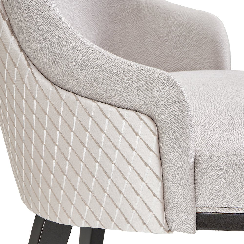 Carmela Dining Arm Chair - Glossy Charcoal Sand Set of 2