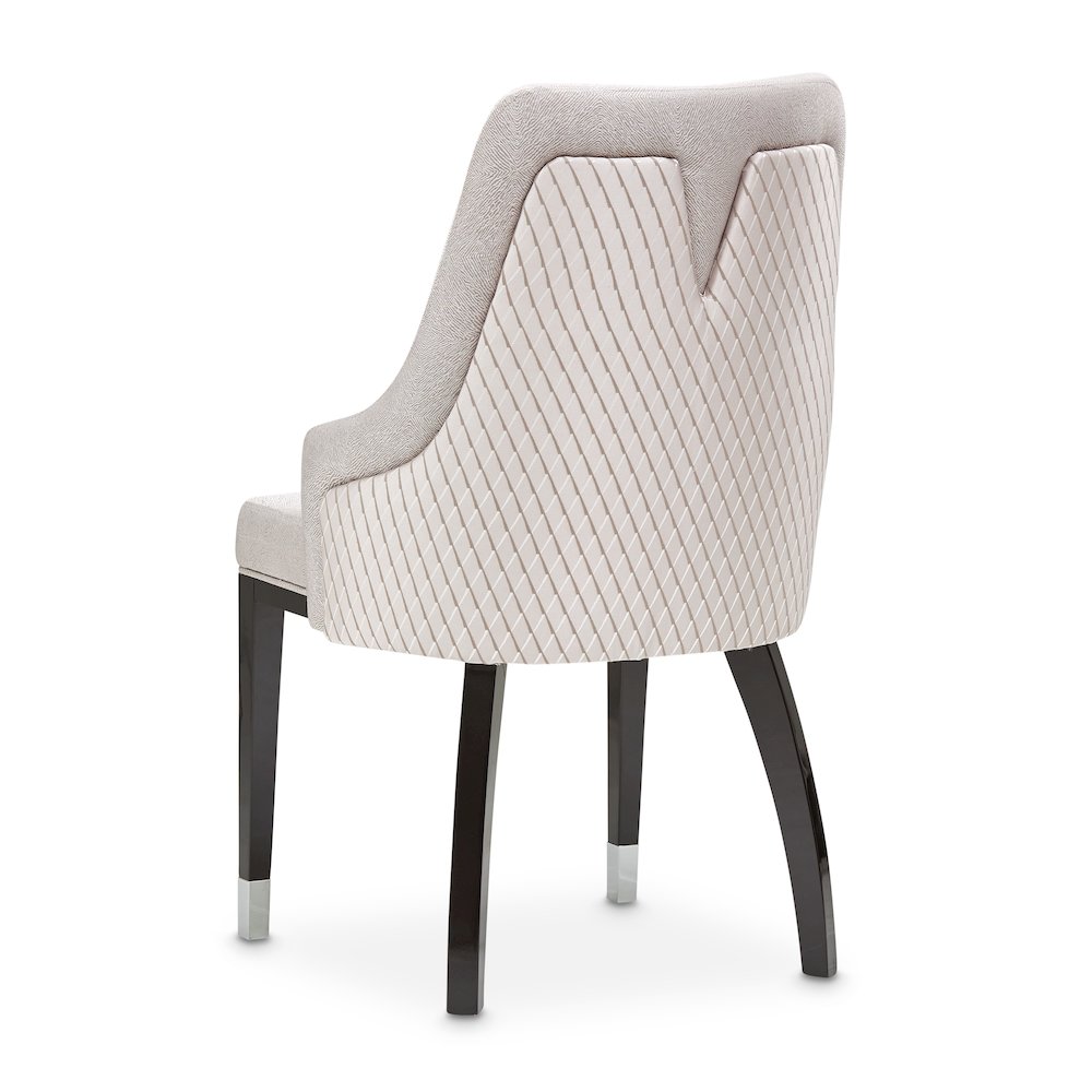 Carmela Dining Arm Chair - Glossy Charcoal Sand Set of 2
