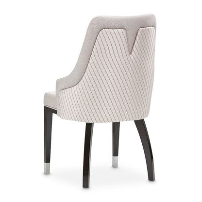 Carmela Dining Arm Chair - Glossy Charcoal Sand Set of 2