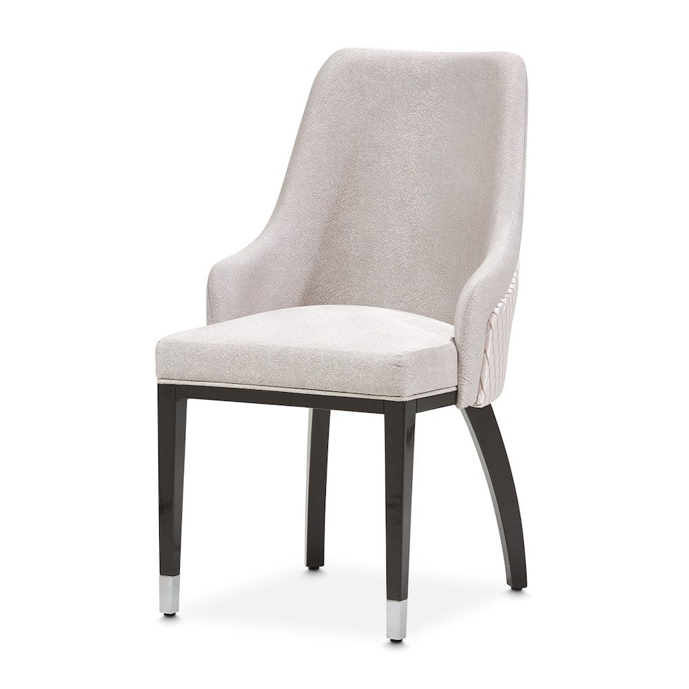 Carmela Dining Arm Chair - Glossy Charcoal Sand Set of 2