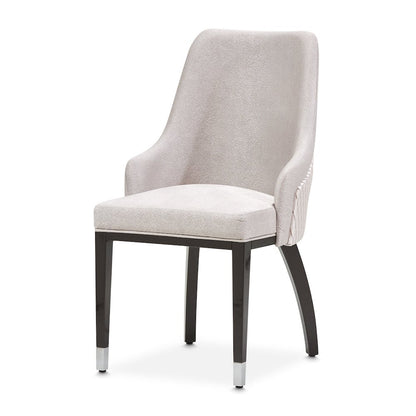 Carmela Dining Arm Chair - Glossy Charcoal Sand Set of 2