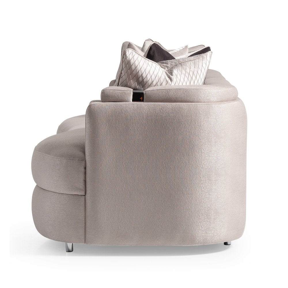 Carmela Mansion Sofa - Zinc/Silver