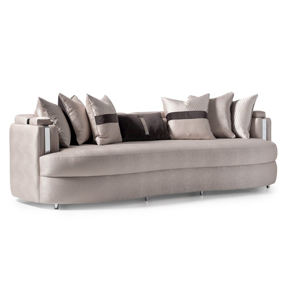 Carmela Mansion Sofa - Zinc/Silver
