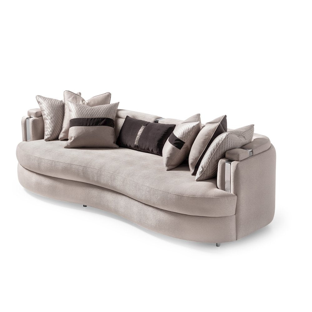 Carmela Mansion Sofa - Zinc/Silver