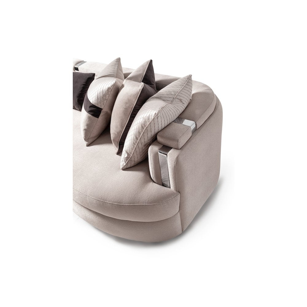 Carmela Mansion Sofa - Zinc/Silver