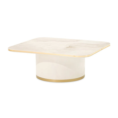 Gineverra Rectangular Cocktail Table - Ivory/Gold