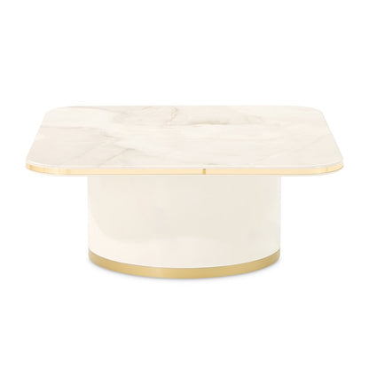 Gineverra Rectangular Cocktail Table - Ivory/Gold