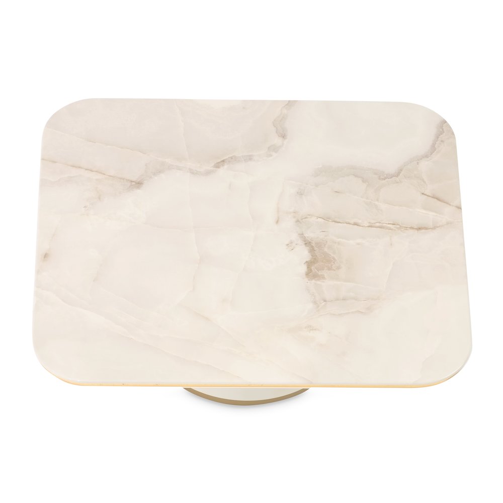 Gineverra Rectangular Cocktail Table - Ivory/Gold