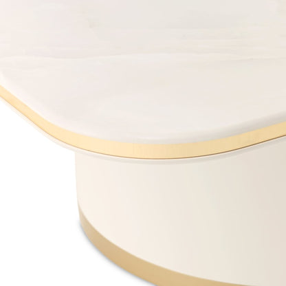 Gineverra Rectangular Cocktail Table - Ivory/Gold