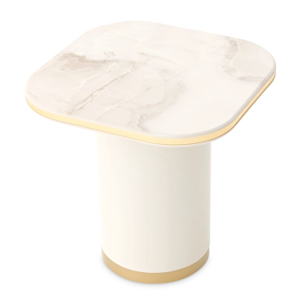 Gineverra End Table - Ivory Gold