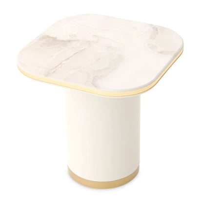 Gineverra End Table - Ivory Gold